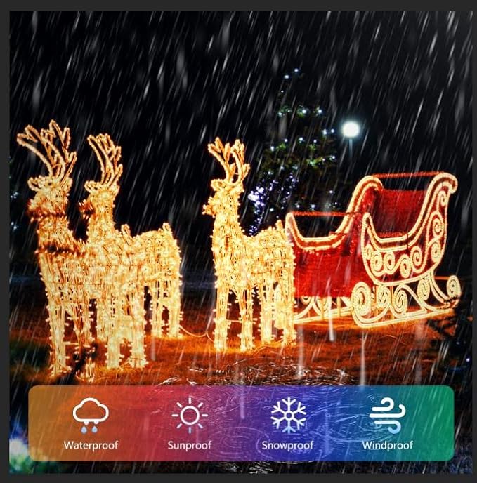 JMEXSUSS 2 Pack 100 LED Color Changing Christmas Lights, Connectable Warm White & Multicolor String Lights Outdoor Waterproof, Clear Wire Christmas Tree Lights Indoor for Xmas Bedroom Proch Decoration
