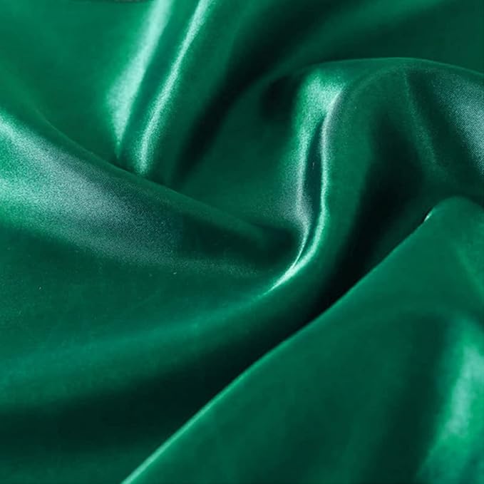 12 Pack Forest Green Satin Table Runner 12x108 Inches Long, Silk and Smooth Fabric Table Runner for Wedding, Parties, Banquets, Events Decoration
