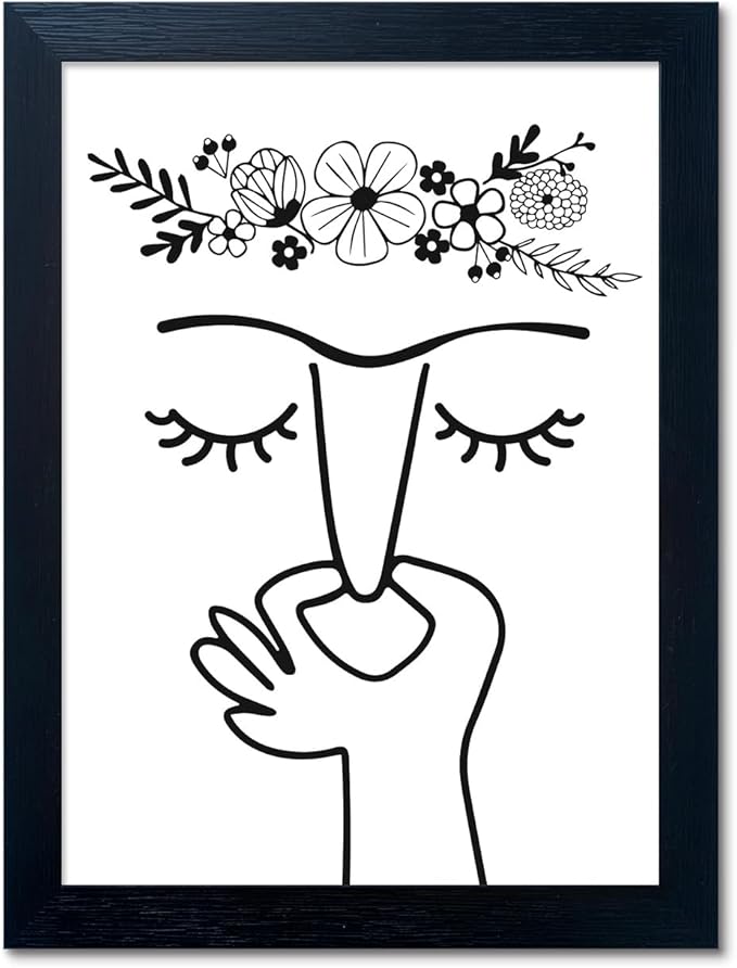 Bathroom Decor Wall Art Framed Funny Bathroom Sign Accesorries Humorous Guest Toilet Art Decor Modern Minimalistic Black and White Canvas Print Picture Painting