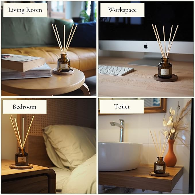 PRISTINE Lemongrass Reed Diffusers for Home & Bathroom | Fresh Lemongrass & Citronella Room Fragrance, Oil & Room Diffusers with Reeds Stick | Refreshing Home Fragrance Scent