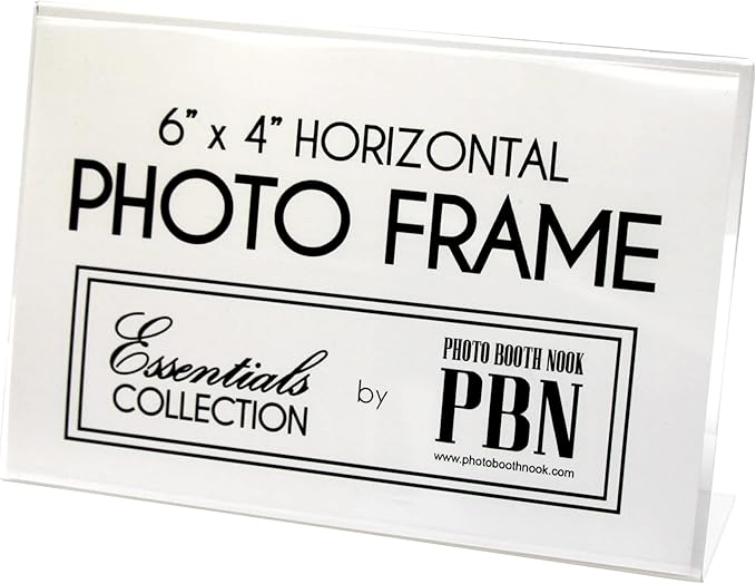 Photo Booth Nook | 4x6 Acrylic Sign Holder (12 Count) | Crystal Clear Acrylic Picture Frames 4x6 | Bulk Picture Frames | Horizontal Orientation