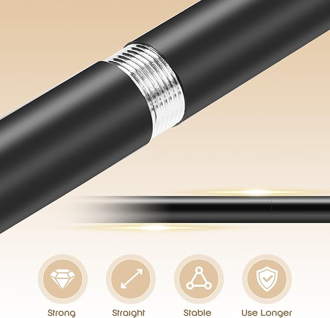 Matte Black Curtain Rods for Windows 32-240 Inches (2.5-20 Ft) Adjustable Heavy Duty Drapery Rod - 1 Inch Diameter Extra Long Black Steel Curtain Rods