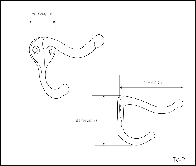 QCAA Coat Hat Hook, Heavy Duty for Wall Hanging, Zinc Die Cast, Brass Plated, Made in Taiwan, 12 Pack