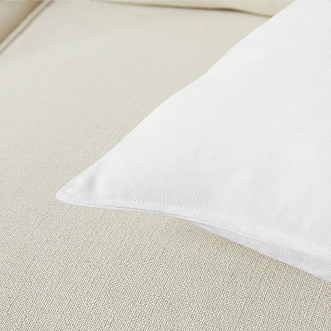 Fancy Homi 2 Packs Pure White Decorative Throw Pillow Covers 16x16 inch, Super Soft Faux Suede Decor Square Pillow Covers, Solid Cushion Cover for Couch Living Room Sofa Bedroom 40x40 cm