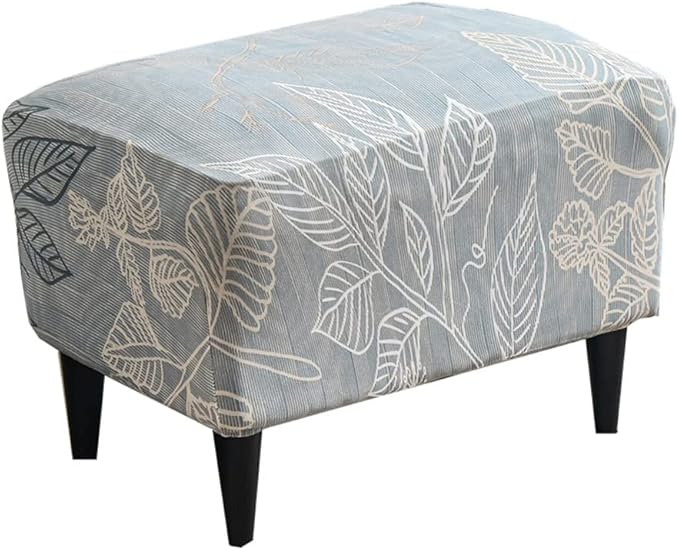 Eco-Ancheng Chair Cover Stretch Ottoman Cover Rectangular Storage Ottoman Slipcover Footrest Stool Covers Ottoman Slipcovers for Foot Stool with Nonslip Elastic Bottom
