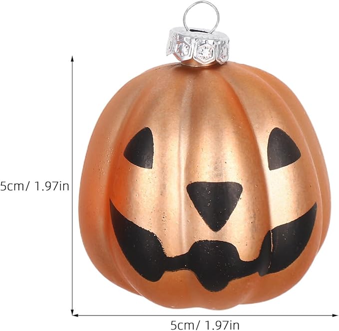 Unomor 12pcs Shatterproof Plastic Halloween Pumpkin Ornaments Mini Hanging Ball Decorations for Tree Spooky Fall Party Supplies Indoor Outdoor Seasonal Decor