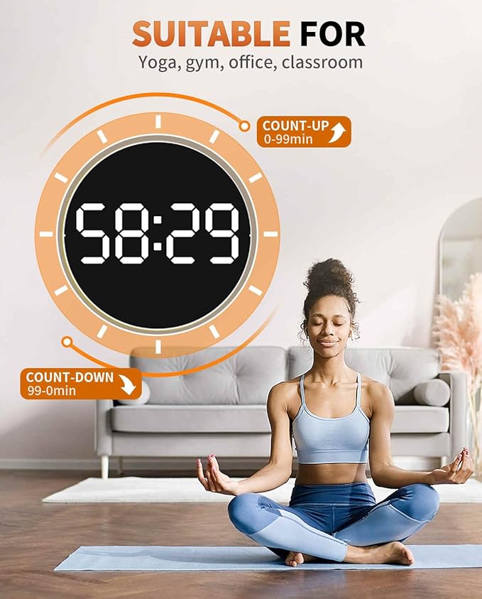 10 Inch Large Digital Wall Clock with 13 Color Changing Remote Control, Date Week Temperature, Auto Brightness Dimmer Big Clock with Night Lights,RGB