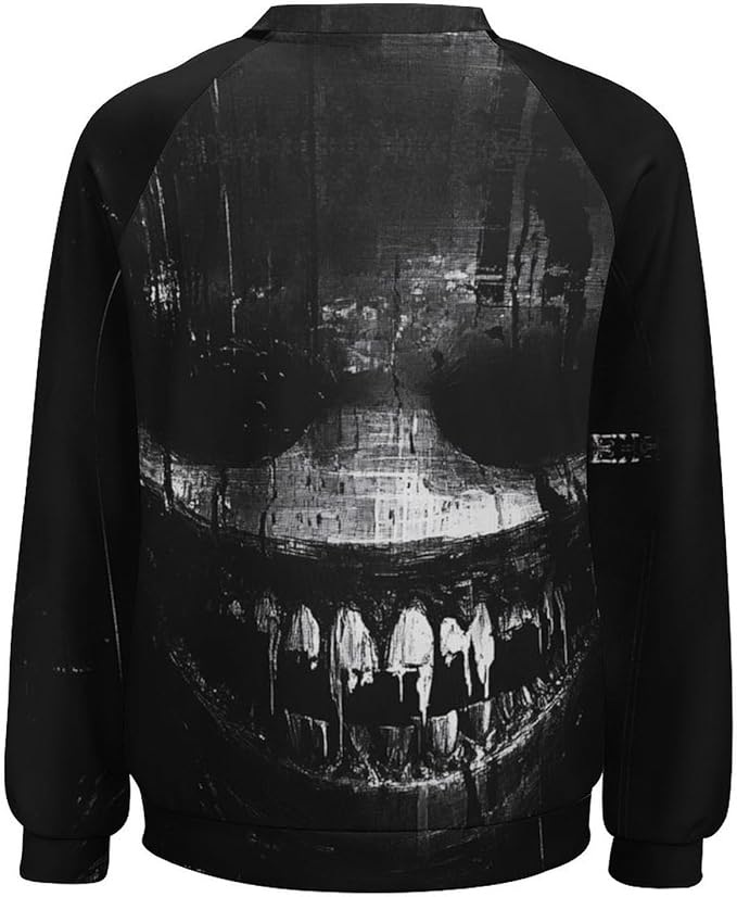 Halloween Sweatshirts for Women Funny and Spooky Print Crewneck Oversized Pullover Outdoor Lounge Fashion Sweater