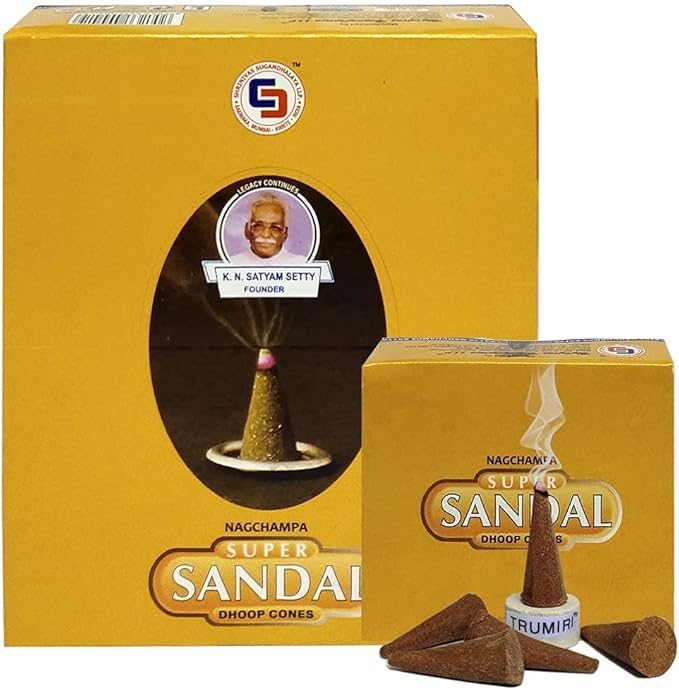 Super Sandal Incense Cones and Cone Burner Bundle - Satya Incense