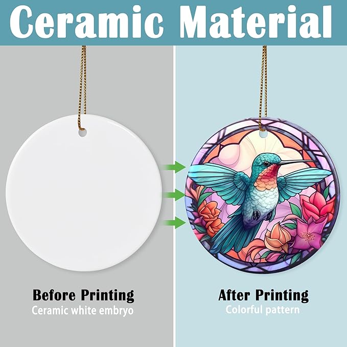Touber Hummingbird Hanging Ornament - Christmas Tree Decor for Bird Lovers - Pattern D