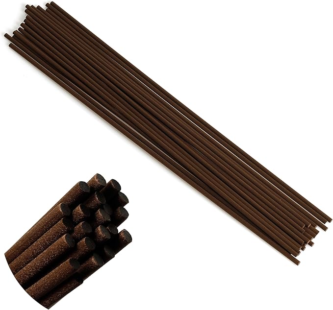 Brown Fibre Reed Diffuser Sticks 20pcs 43cm x 5mm Brown Fibre Reed Diffuser Sticks Thick Diffuser Reeds Sticks Diffuser Sticks for Diffuser Oils Fragrance Refill Fibre Reeds for Diffusers