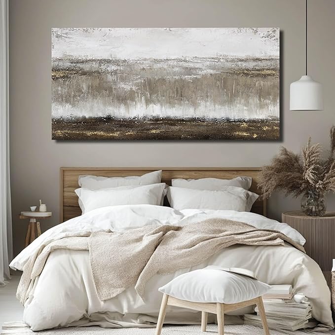 Artexist Canvas Wall Art - Abstract Wall Decor for Living Room - Grey Pictures Black and White Artwork for Walls Posters Aesthetic Office Home Bederoom Decorations 29x58 in