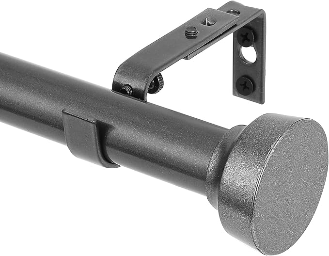 Rustic Curtain Rod, Industrial Curtain Rods for Windows 72 to 144 Inches, Blackout Wrap Around Curtain Rod, for Indoor and Outdoor, Simple Modern Design, 30 to 144 Inches, Grey