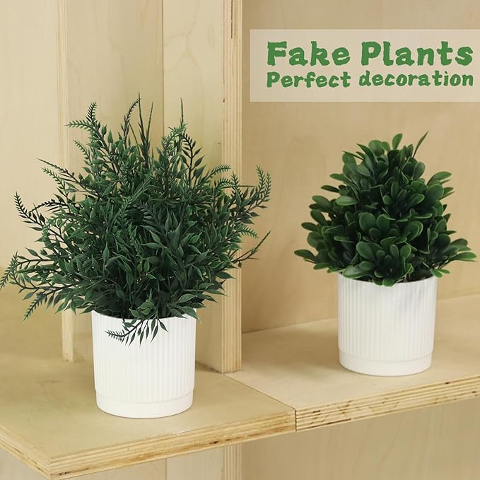 Fake Plants 3 Pack Fake Potted Plants Artificial Plants for Home Shelf Offices Table Home Decor