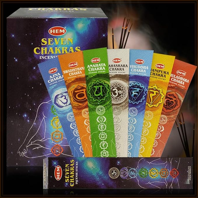 Chakra Incense Sticks and Incense Stick Holder Bundle Insence Insense Hem Incense Sticks