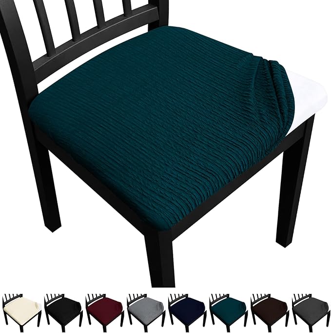 Dining Chair Seat Covers, Washable Dining Room Chair Seat Covers Set of 6, Removable Kitchen Seat Covers Chair Covers for Dining Chairs