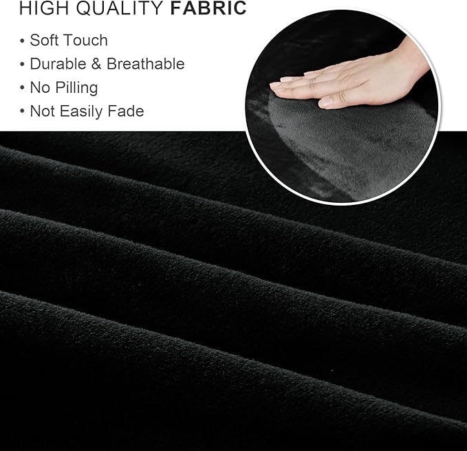 NICEEC Spandex Stretch Piano Bench Cover with Skirt Removable Ottoman Cover Rectangular Washable Stool Slipcover for Duet Piano Bench Seat Cushion Protector(Black)