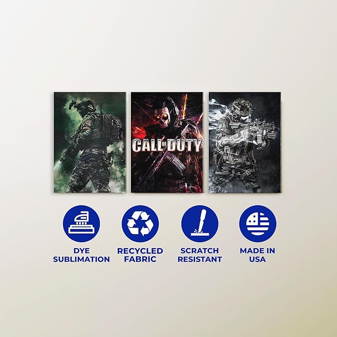 DreamController C.O.D. Wall Canvas Posters Wall Art Decor(12"X16" Set Of 3) I Framed Canvas Paintings For Bedroom, Livingroom, & Office | Made In Usa | Fast Delivery | Hd Print