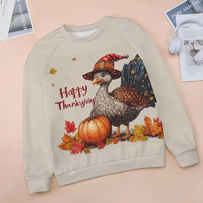 Thanksgiving Sweatshirt for Women Crewneck Pullover Casual Graphic Long Sleeve Shirts Sweater