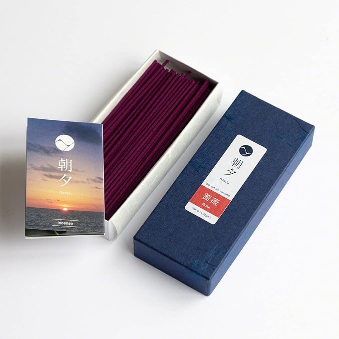 Asayu Japan Low Smoke Incense Sticks Rose Scent (40gr), Made in Japan Quality - Rose 40gr