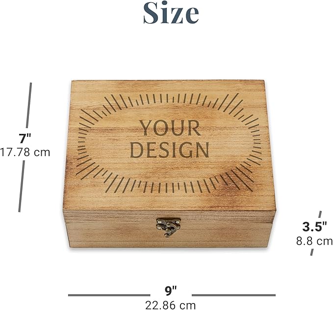 Let's Make Memories Personalized Wooden Keepsake Box With Hinged Lid - Wood Memento Box - Decorative Storage - Home Decor - For Couples, Wedding, Newlyweds - Laser Engraved - Couple's Heart