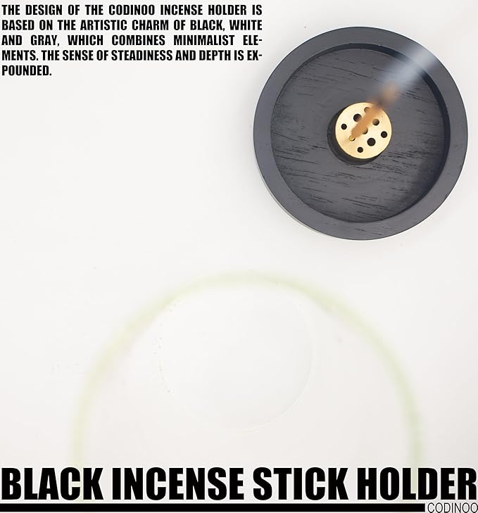 2 pcs Incense Holder for Sticks,Modern Incense Stick Holder with Glass Ash Catcher[Anti ash Flying], Incense Burner Holder,Zen Glass Incense Holder,for Spa Home Decor Yoga Meditation[Black] (2, Black)