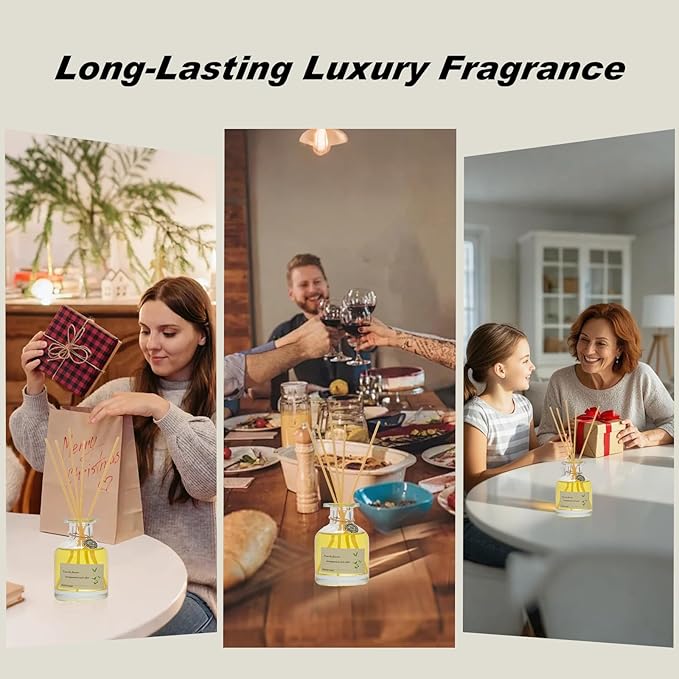 Gardenia Reed Diffuser (130ML) - Oil-Based Home Diffuser with Long-Lasting Luxury Fragrance, Elegant Decorative Glass Bottle & Aroma Sticks, Perfect for Living Rooms, Bedrooms & Bathrooms