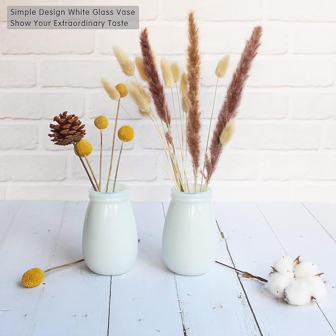 YANLING 6 Pack White Vase for Decor Ceramic Vase for Flowers, Small Bud Vases for Home Decor White Flower Vase, Boho Vases Dried Flowers Vases