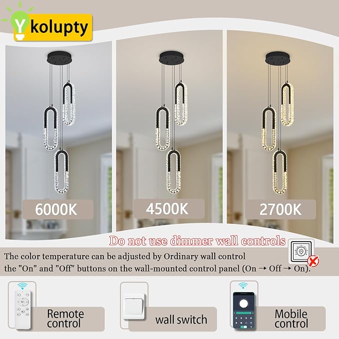 Modern Crystal Chandeliers LED Pendant Lighting Ring Black Flush Mount Ceiling Lights Fixture Mini Chandeliers for Dining Room Kitchen Island Hallway