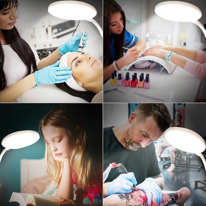 Miady 2 Pack Clip on Lamp,Battery Powered Reading Light,Clamp for Bed with 3 Brightness Level,USB Rechargeable