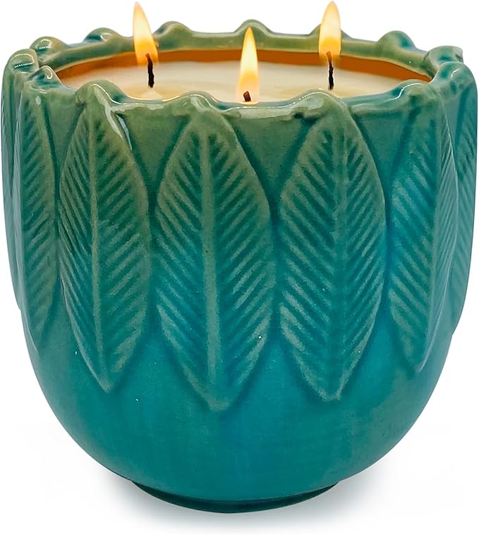 Exquisite Creamy Vanilla Scented Large Candle, 3-Wick 20oz 80H Long Lasting, Natural Soy Wax Aromatherapy Candle for Stress Relief, Home Fragrance Housewarming Gifts Candle for Home Decor