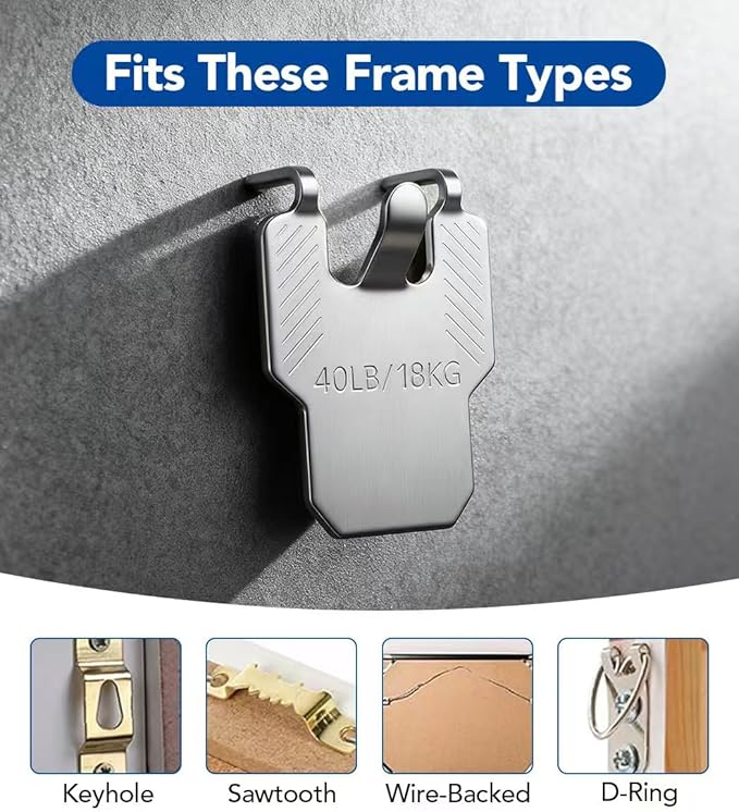 Claw Drywall Hook, No Damage Heavy Duty Drywall Picture Hangers Claw Hooks for Hanging Pictures Mirrors & Wall Decor Hanging Hooks for Room Office Decor Easy Tool-Free Nail-Free (30)