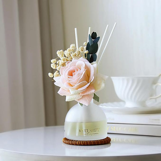 Reed Diffuser Set,4.06 oz Scented Diffuser with 6 Sticks,Home Fragrance,Reed Diffuser for Bathroom Shelf Decor (Jasmine Rose)