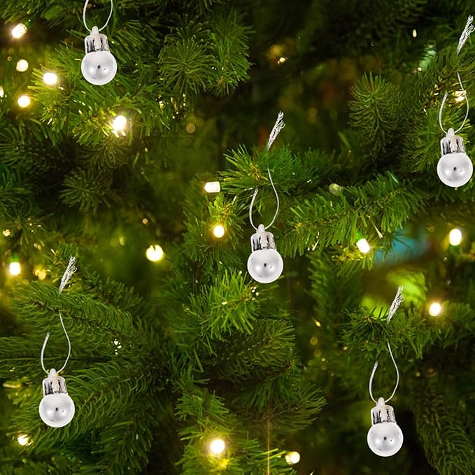 BESPORTBLE 24pcs Christmas Balls 0.8 Inch Mini Christmas Ball Ornaments Shatterproof Baubles Miniature Tree Decorations Hanging Pendants for Holiday Home and Store Decor