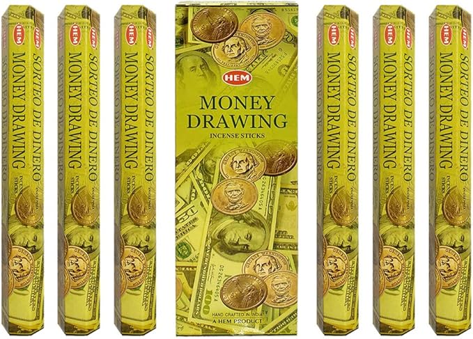 TRUMIRI Money Drawing Incense Sticks & Holder Bundle: 120pcs (6pk x 20pcs) Natural, Herbal Incense for Home Fragrance, Stress Relief, Meditation & Spiritual Decor