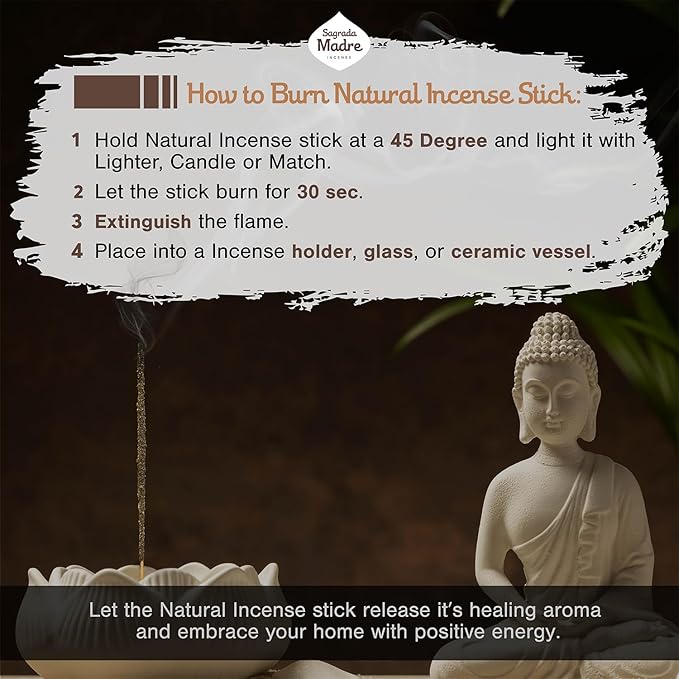 8 pcs Wildly Harvested Thick - Natural Citronella with Orange Incense Sticks, 9” Long - Eco Friendly,Non Toxic Incense Sticks (1hr Burning Time) to Heal & Purify Your Body & Surroundings