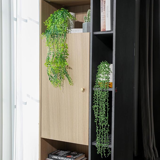 2PCS Artificial Hanging Trailing Plants in Pots,Realistic Faux Small Hanging Plants Potted for Bedroom Living Room Home Office Table Decor Indoor Outdoor