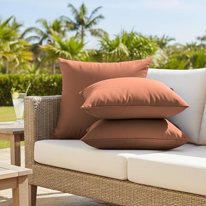 Brown Pillow Covers 18x18 Solid Decorative Throw Pillow Cover for Porch Couch Bed Farmhouse Living Room Decor Fall Pillow Covers Decorative Solid Cushion Covers Washable Set of 2 Soft Pillow Cases