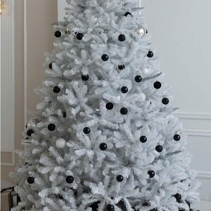 24 Count Small Black Christmas Ornaments Balls, Mini Black Ornaments for Christmas Tree, Plastic Shatterproof Valentine Tree Decorative Hanging Bulbs Ball for Xmas Outdoor Party Decorations, 1.6 inch