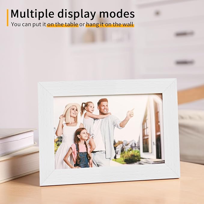 4x6 Oak Wood Picture Frame - 4"x6" Photo Frame, 4x6 Picture Frame Wood, Natural Solid Wooden Picture Frames for Wall Art Photo and Prints(1 Pack, White)