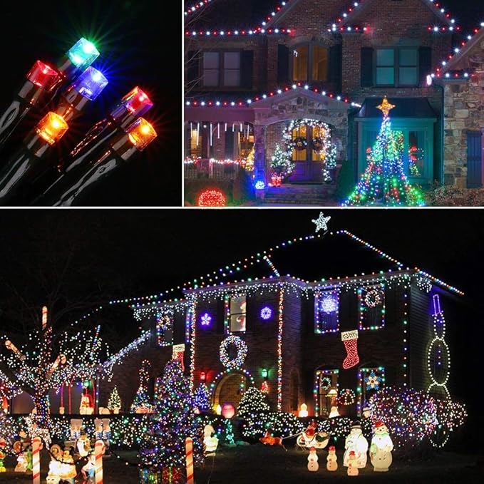 Joomer Battery Christmas Lights, 33ft 100LED Fairy Lights Battery Operated Timer 8 Modes Waterproof for Outdoor Home Garden Party Holiday Christmas Trees Decoration (Multicolor)
