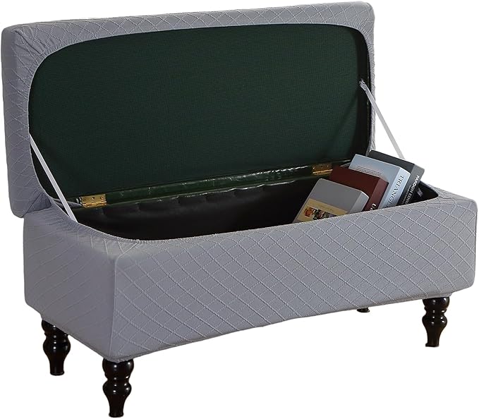 FUANGUI Ottoman Cover Stretch Storage Ottoman Bench Slipcover Printed Folding Storage Bench Ottoman Cover Footrest Stool Slipcover Footstool Protector Cover with Elastic Bottom, Large