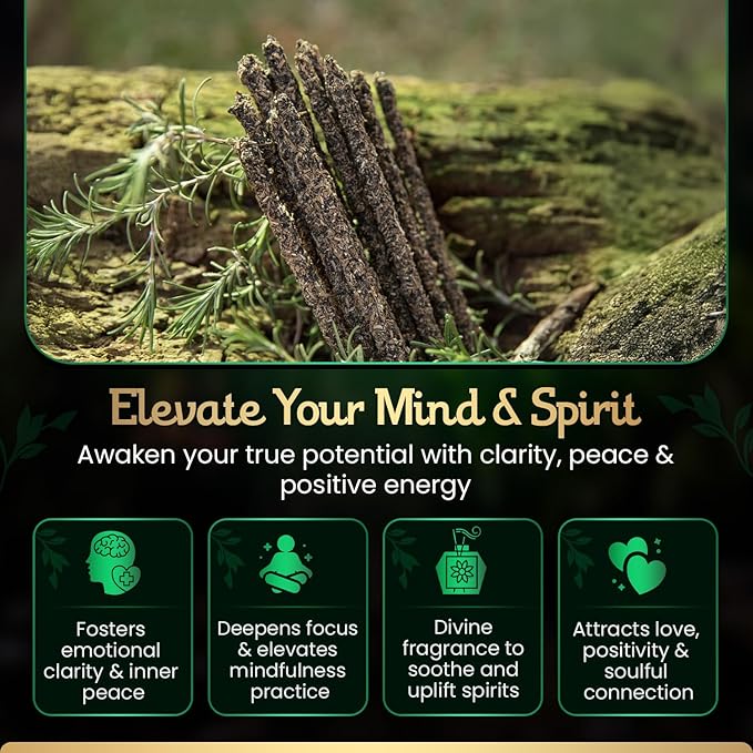 Sagrada Madre Handmade Rue, Rosemary Incense Sticks - 8 Frankincense Incenses (Each 9’’ Long) with Natural Ingredients for Spiritual Cleansing, Protection, & Balance - 1 Hour Burn Time