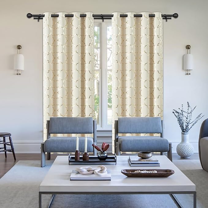 KAMANINA Black Double Curtain Rods 36 to 72 Inches(3-6 Feet), 1 Inch Heavy Duty Curtain Rods for Windows 28 to 48 In, Telescoping Drapery Rod for Bedroom, Dual Curtain Rod with Round Finials