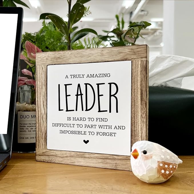 Thank You Leader Gift, Meaningful Wooden Box Sign for Office Decor, Decorative Wooden Table Sign, Retirement Gifts, Leaving Gift for Leaders, An Amazing Leader is Hard to Find Signs