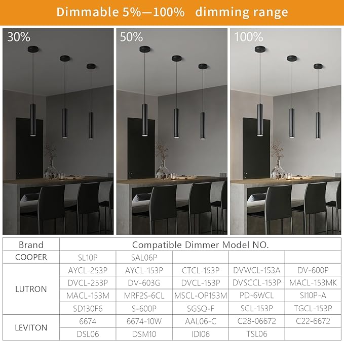 Adjustable Focus LED Pendant Lights Kitchen Island 1 Pack Black Pendant Light Mini Modern Pendant Lighting for Kitchen Bedroom Dining Room Cylinder Pendant Spot Light, 4000K