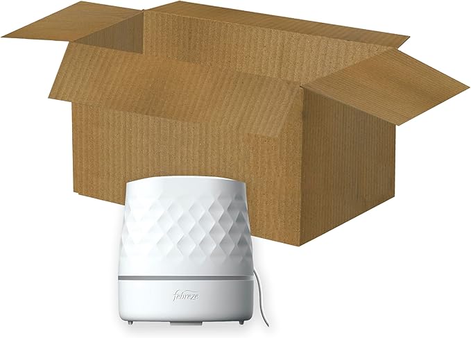 Febreze Plug Scent Booster in White, Continuous Scent Device Oil Diffuser, Compatible with Febreze Air Freshener Plug in Refills, Giftable for Holidays