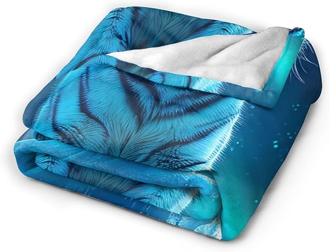 Tijuboni White Tiger Throw Blanket Tiger Gifts for Girls Boys Women Men Kids Adults Soft Flannel Fleece Blanket for Couch Sofa Bed Home Decor 60"x80"