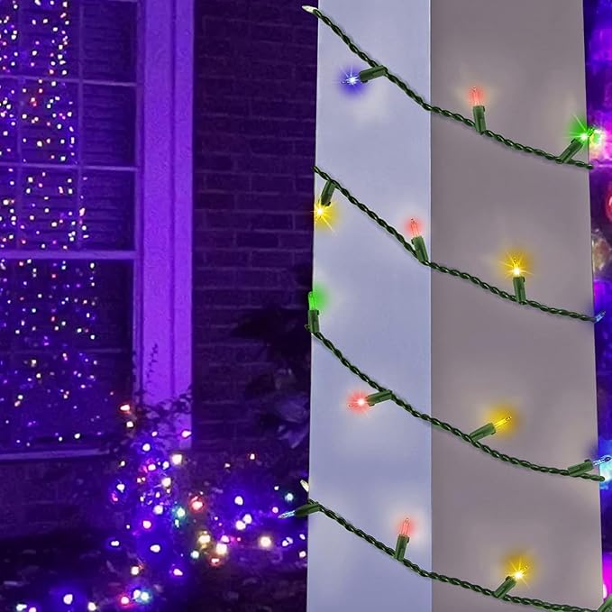 100 LED Soft Twinke Lights, Slow Twinkling Christmas Lights, 50 of 100 Lights Twinkle, Waterproof Gentle Glow, UL Certified 29 Ft Connectable Indoor Outdoor (Multi-Colored)