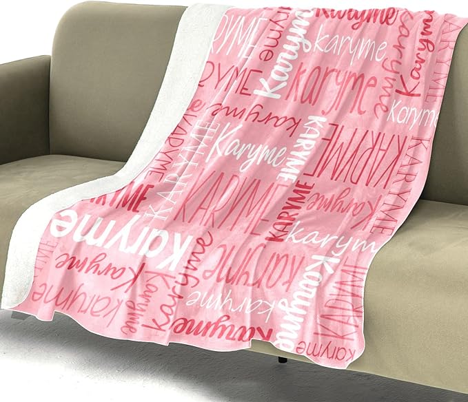 Personalized Name Blanket for Kids and Adult Customized Blanket for Boys Girls Baby Personalized Blanket and Throws Super Soft